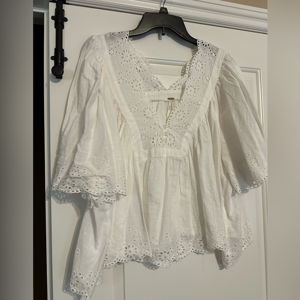 Free People Costa Eyelet Top